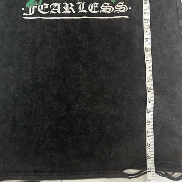 Black Graphic V-Neck Distressed Mini Dress - Picture 8 of 8